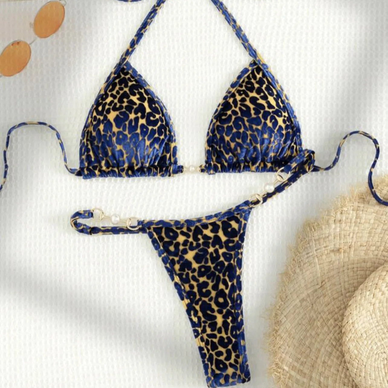 Leopard Pearl Bikini Set